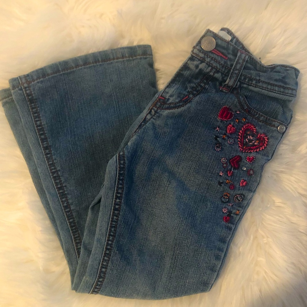 5 for $15. 💙 Girls Circo Jeans with Embroidered Hearts